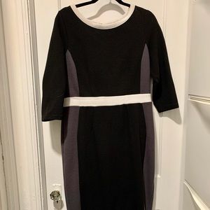 Boden black grey and white long sleeve dress size 12L